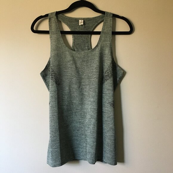 Adidas Grey Racerback Mesh Tank Top - Picture 1 of 15